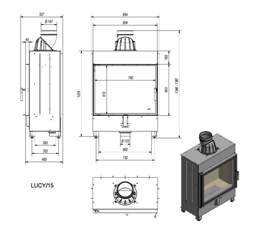 wymiary kominek kratki lucy 15kw