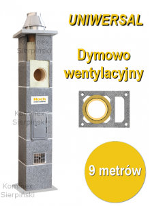 komin ceramiczny dymowo - wentylacyjny o wysokości 9 metrów komin ceramiczny dymowo - wentylacyjny o wysokości 9 metrów