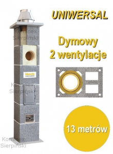 System kominowy HOCH Uniwersal (Dymowy +2 wentylacje) 13 metrów System kominowy HOCH Uniwersal (Dymowy +2 wentylacje) 13 metrów