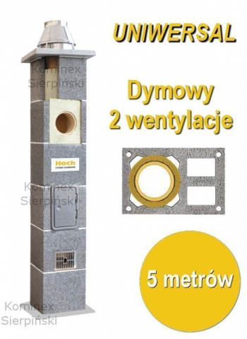komin dymowy z 2 wentylacjami