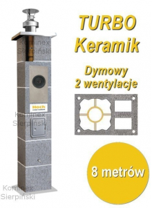 system kominowy Hoch TURBO Keramik z dwiema wentylacjami 8 metrów