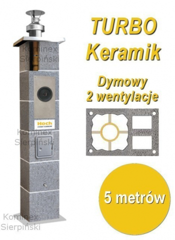 system kominowy Hoch TURBO Keramik z dwiema wentylacjami 5 metrów