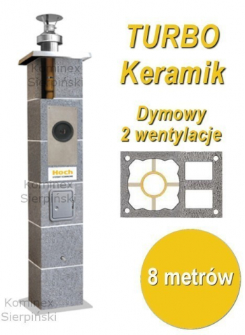 system kominowy Hoch TURBO Keramik z dwiema wentylacjami 8 metrów