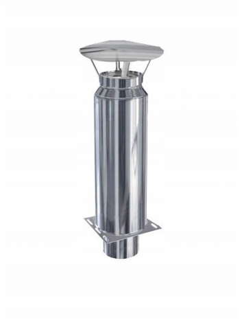 Izolowane przedłużenie komina FI 130/0,5 m węgiel + daszek